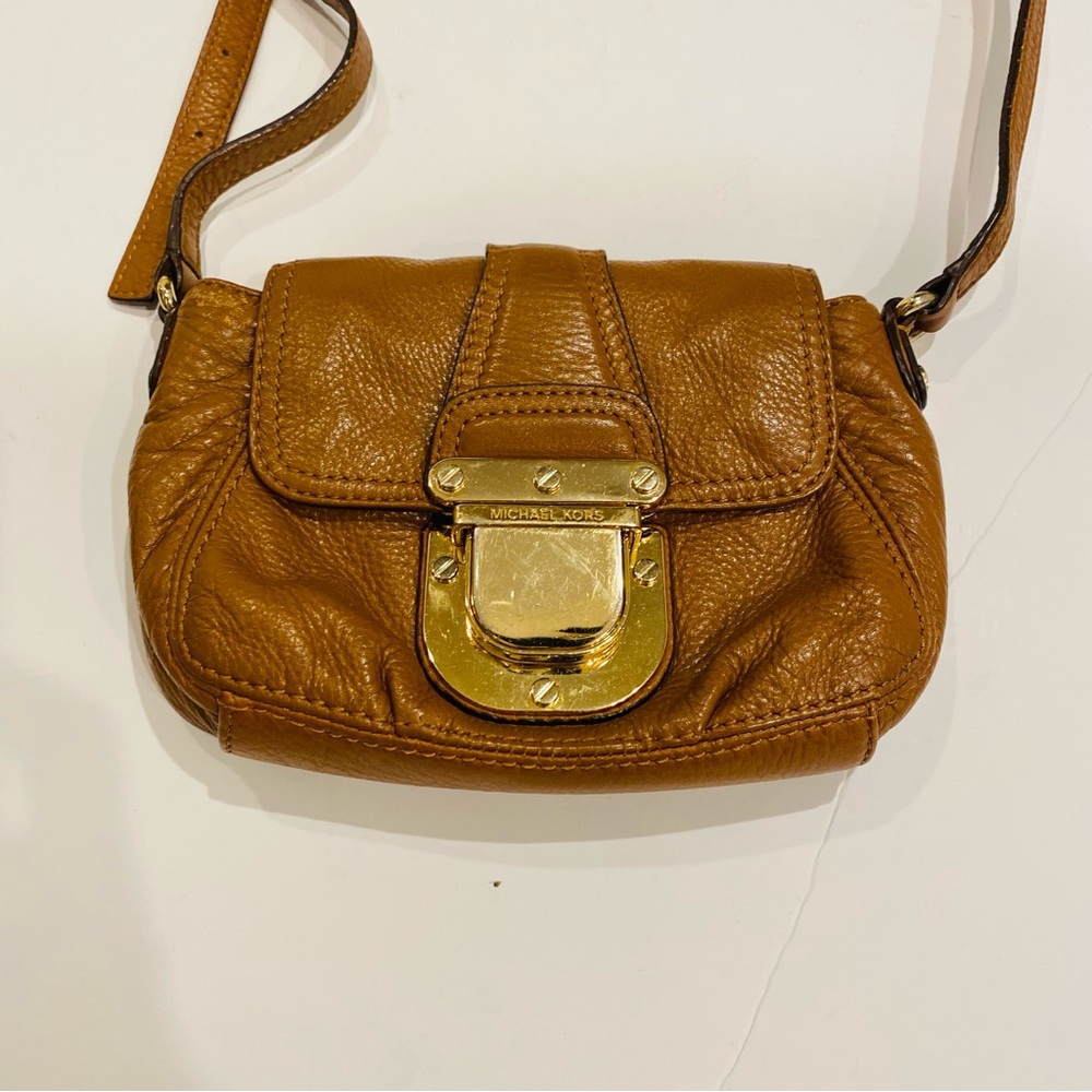 Michael Kors Charlton Brown Leather Crossbody Bag View 5